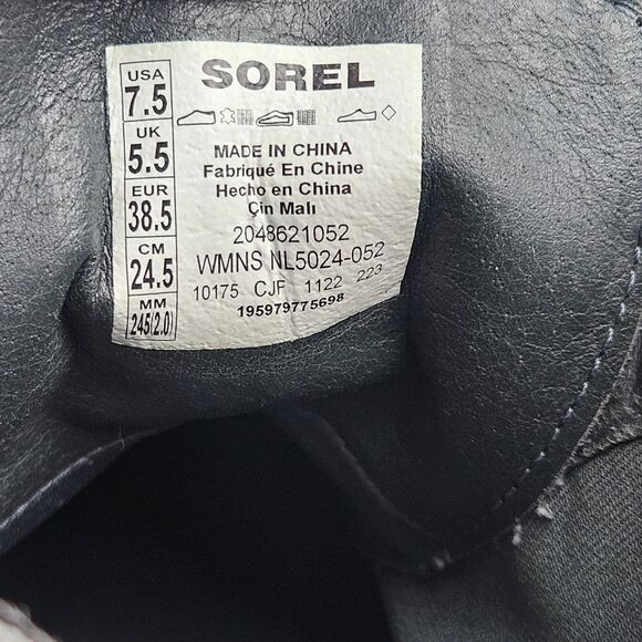 Sorel Evie II Boots Women's 7.5 Gray Leather Hidden Wedge Waterproof Ankle Boots - Picture 9 of 11